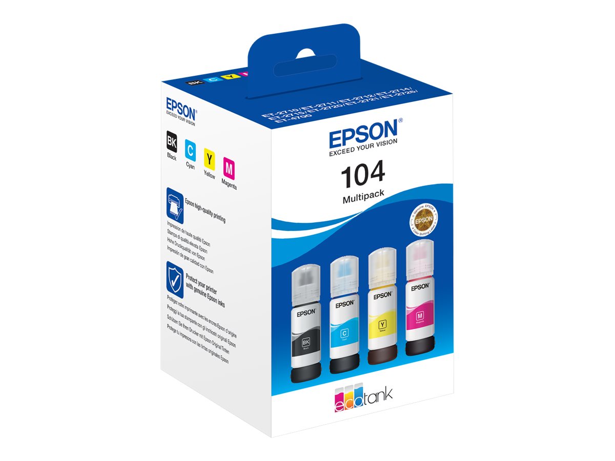 Epson 104 EcoTank -mustepakkaus, 4 väriä