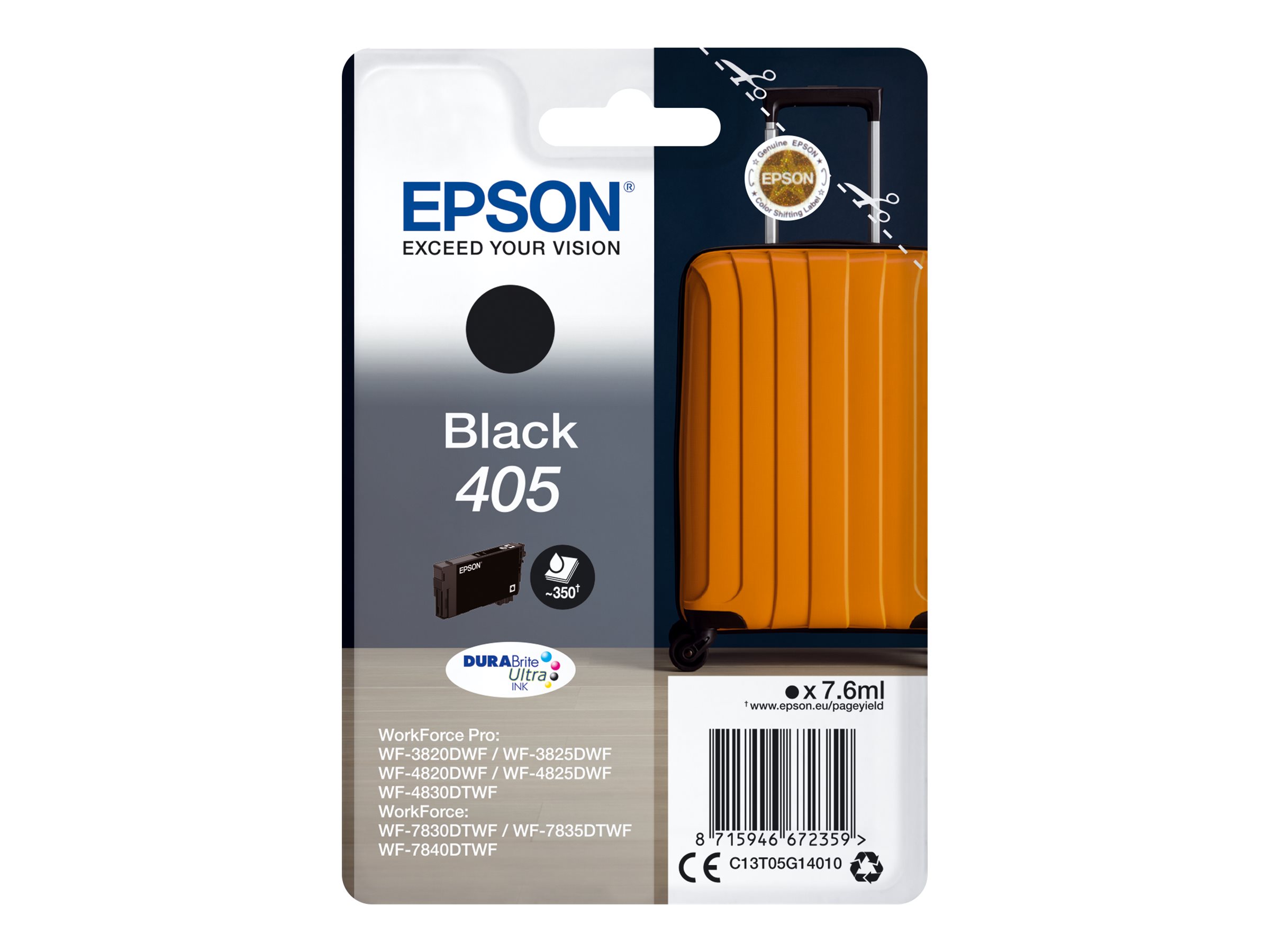 Epson 405 DURABrite Ultra mustekasetti, musta