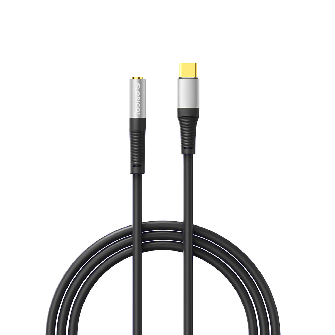 Musta 1 m:n äänikaapeli Orico AXC: USB-C – 3,5 mm jack