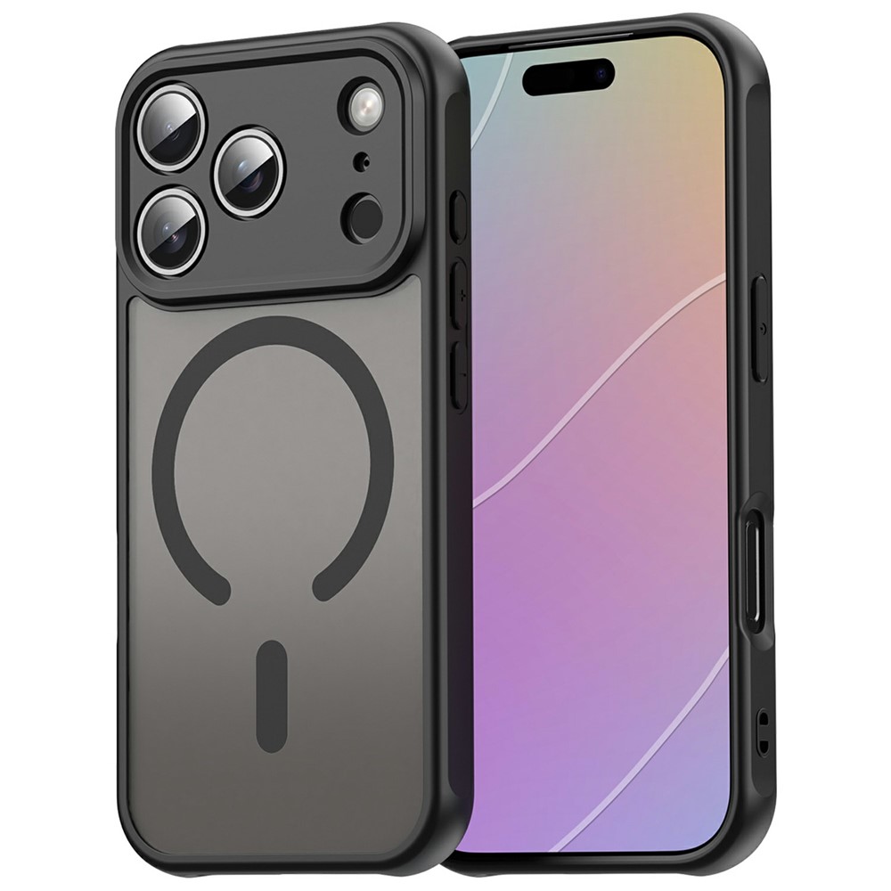 Musta magneettinen mattapintainen iskunkestävä PC- ja TPU-suojakuori puhelimelle iPhone 18 Pro / 17 Pro
