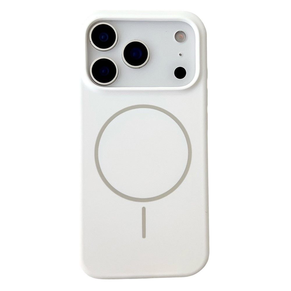 Valkoinen magneettinen iskunkestävä nestesilikoninen suojakuori puhelimelle iPhone 18 Pro / 17 Pro