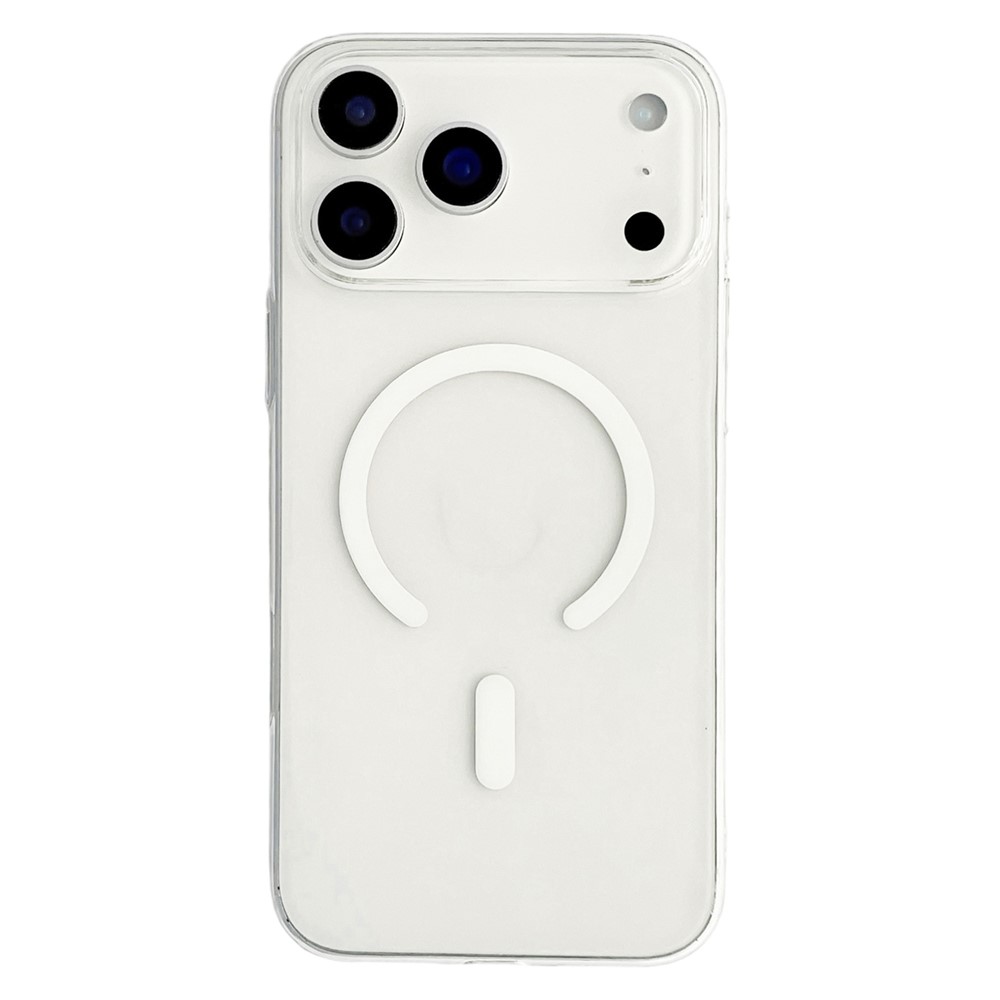 Läpinäkyvä valkoinen MagSafe-yhteensopiva PC-suojakuori puhelimelle iPhone 18 Pro / 17 Pro