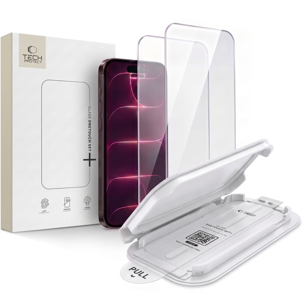 Tech-Protect OneTouch Set+ -karkaistut suojalasit laitteelle iPhone 18 Pro / 17 Pro, 2 kpl
