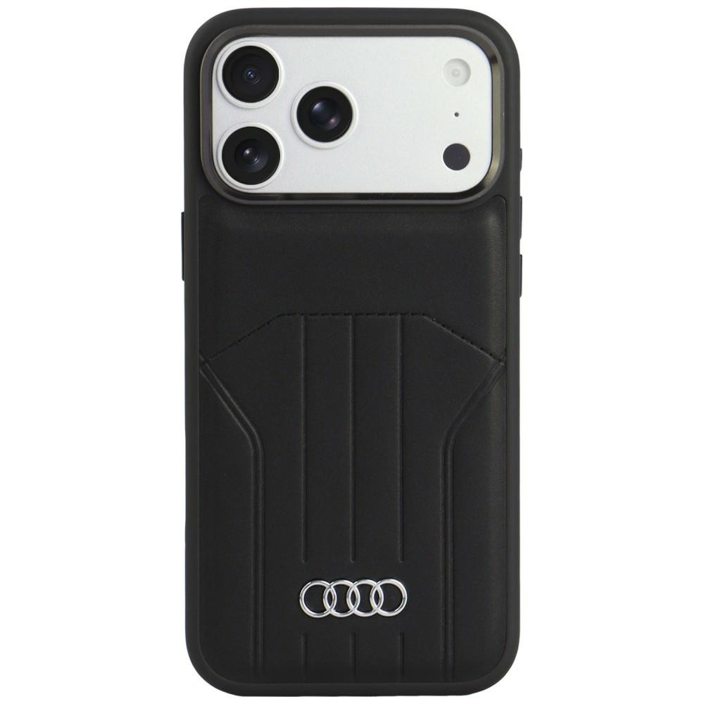 Audi -keinonahkasuojakuori laitteelle iPhone 18 Pro Max / 17 Pro Max, MagSafe-yhteensopiva – musta