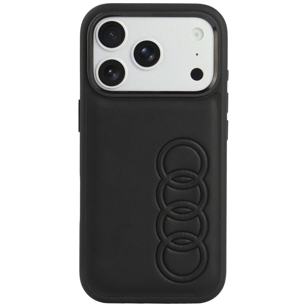 Audi TT -keinonahkasuojakuori laitteelle iPhone 18 Pro / 17 Pro, MagSafe-yhteensopiva – musta