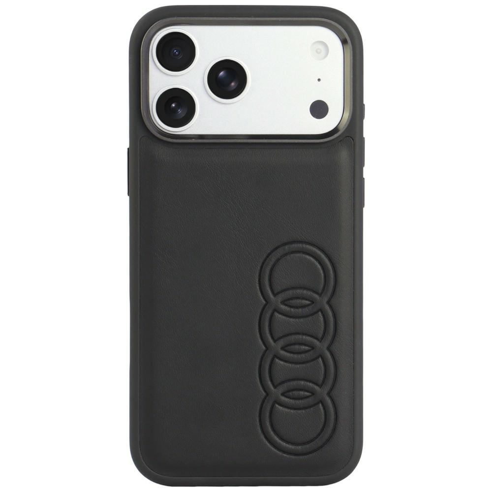 Audi TT -keinonahkasuojakuori laitteelle iPhone 18 Pro Max / 17 Pro Max, MagSafe-yhteensopiva – musta