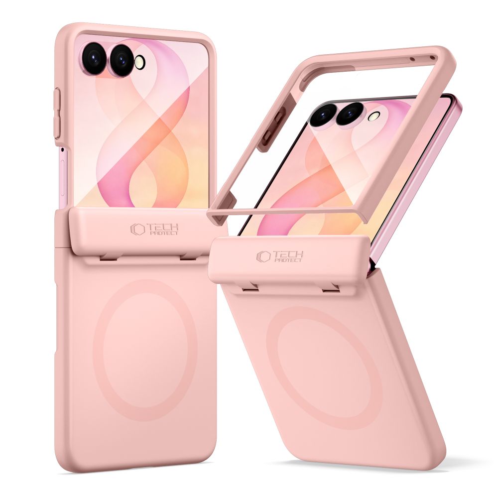 Tech-Protect Kevlar Aura -suojakuori laitteelle Samsung Galaxy Z Flip 8, MagSafe-yhteensopiva – vaaleanpunainen