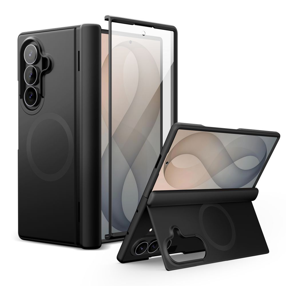 Tech-Protect Kevlar Aura -suojakuori laitteelle Samsung Galaxy Z Fold 8 Ultra, MagSafe-yhteensopiva – musta