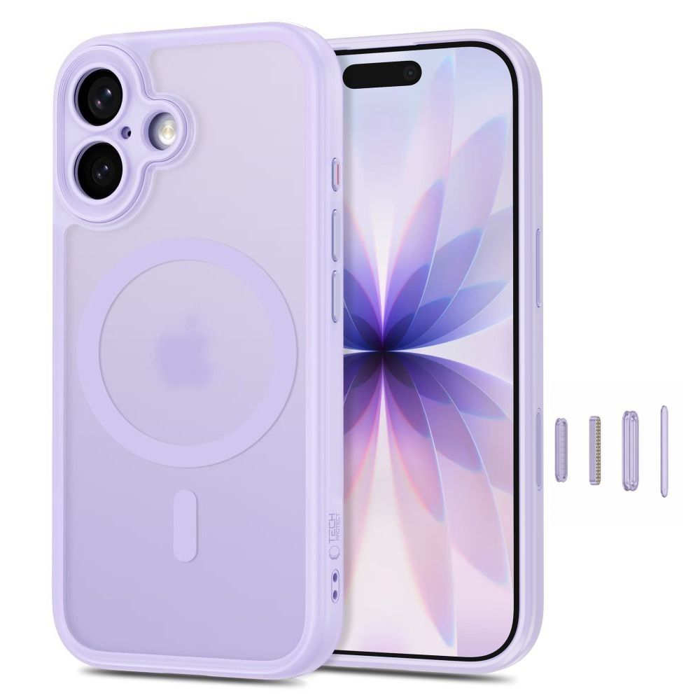Tech-Protect MagPeak MagSafe CC  iPhone 17 kuori, matta violetti