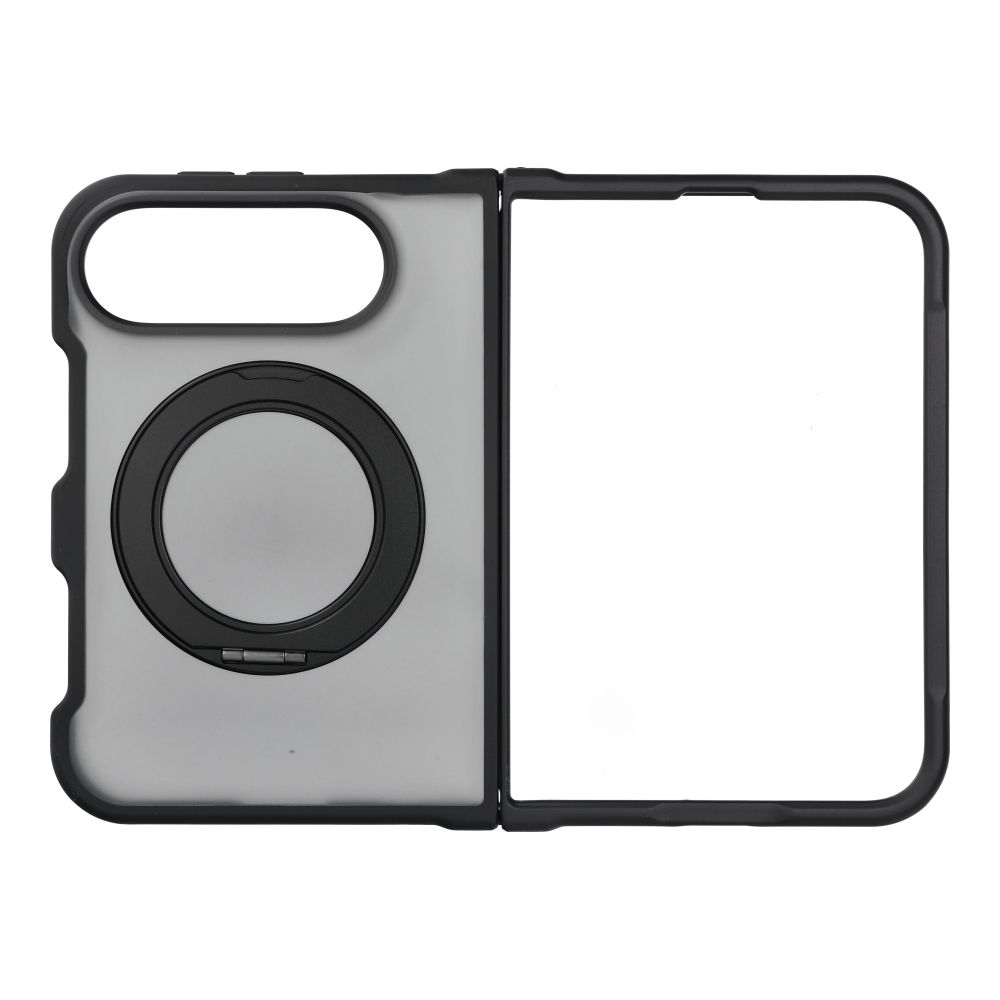 Musta Forcell F-Protect 4sD-i Smoke Hybrid Kickstand Premium suojakuori iPhone Duo -puhelimelle, MagSafe-yhteensopiva