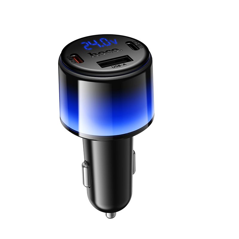 Hoco Z69B -autolaturi, USB-A + 2 × USB-C, PD QC3.0, 57 W, musta