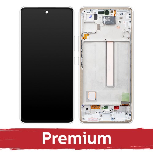 LCD-näyttö mallille Samsung A536 A53 5G, kehyksellä, valkoinen (OEM)