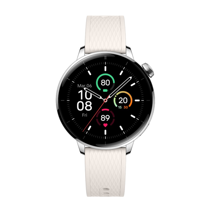 Hopeanvärinen teräksinen OnePlus Watch 3 -älykello, 43 mm, 1,32 tuuman AMOLED, GPS