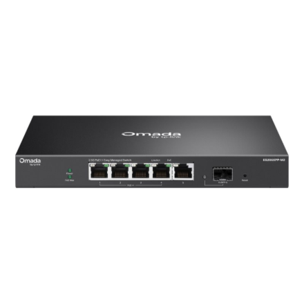 Helposti hallittava kytkin TP-Link Omada ES206XPP-M2, 5 × 2.5G BASE-T, 1 × 10GE SFP+, 4 × PoE++