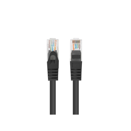 Lanberg PCU6-20CC-0050-BK Cat 6 UTP -verkkokaapeli, 0,5 m, musta, 10 kpl:n pakkaus