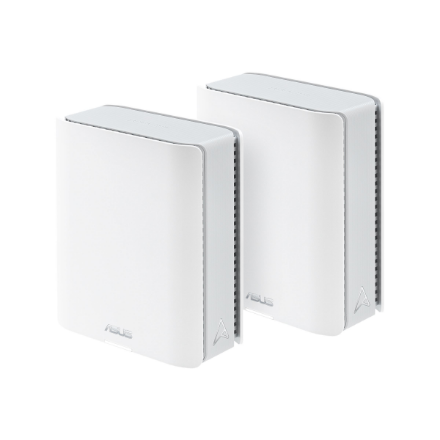 Kolmitaajuuksinen ASUS ZenWiFi BT8 AiMesh Wi-Fi 7 -reititinjärjestelmä, 2 kpl, 802.11be, enintään 14000 Mbit/s, Mesh ja MU-MIMO, sisäinen antenni