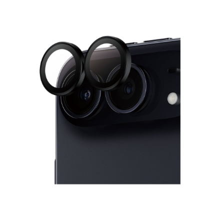 Musta metallinen / silikoninen PanzerGlass Hoops -kameran linssisuoja Apple iPhone Duolle