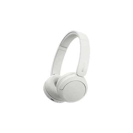 Valkoiset korvan päälle asetettavat Sony WH-CH530 Bluetooth -kuulokkeet mikrofonilla ja melunvaimennuksella