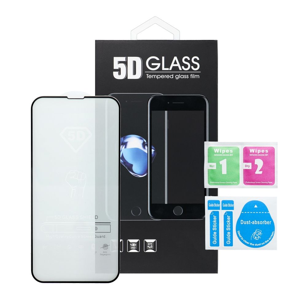 Musta 5D-karkaistu koko pinnalta liimautuva suojalasi Xiaomi Redmi NOTE 17 5G / Redmi 17 4G / Redmi 17 5G -puhelimelle