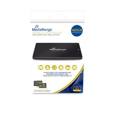 MediaRange MR1003 2,5" SSD, 480 GB, Serial ATA III, TLC NAND, kirjoitus 480 MB/s, luku 550 MB/s