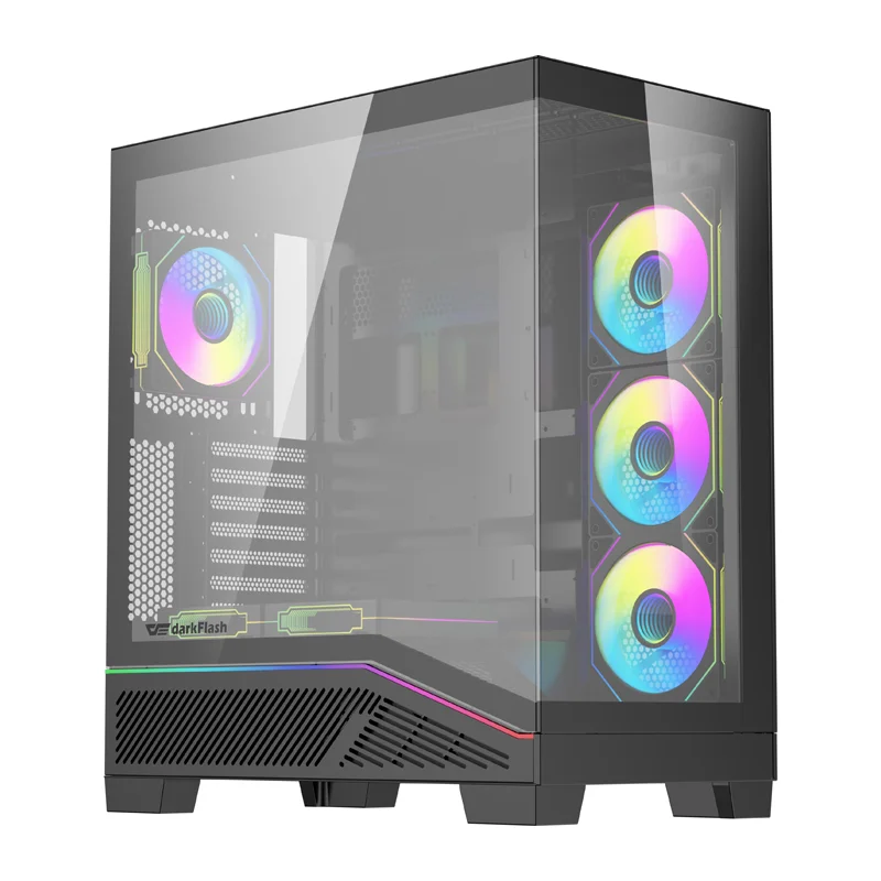 DarkFlash K430 -tietokonekotelo + 6 tuuletinta (musta)