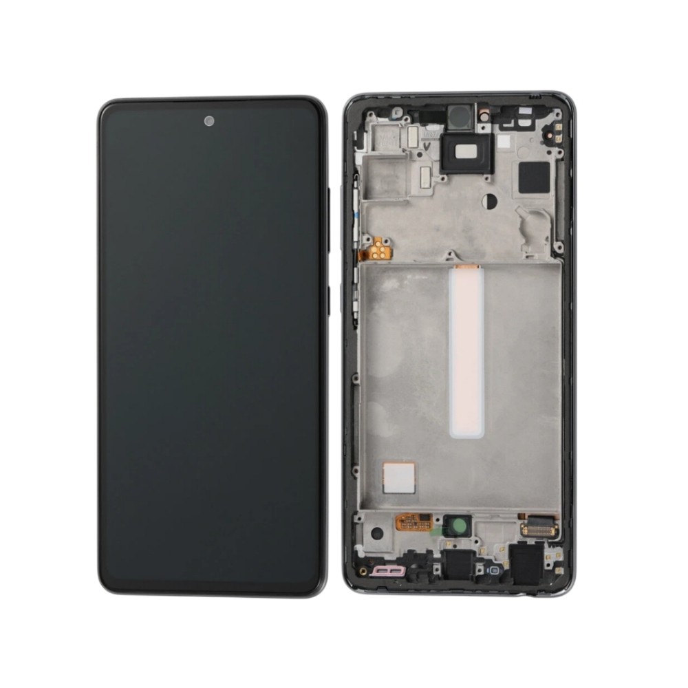 OLED-kosketusnäyttö kehyksellä Samsung A528 A52S 5G -puhelimeen, todellinen koko, musta