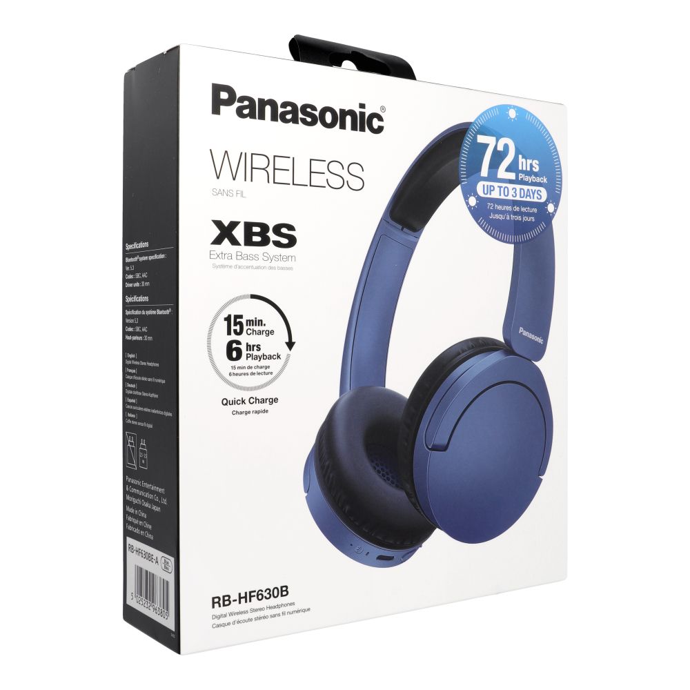 Siniset langattomat PANASONIC RB-HF630BE-A -kuulokkeet ENC-toiminnolla