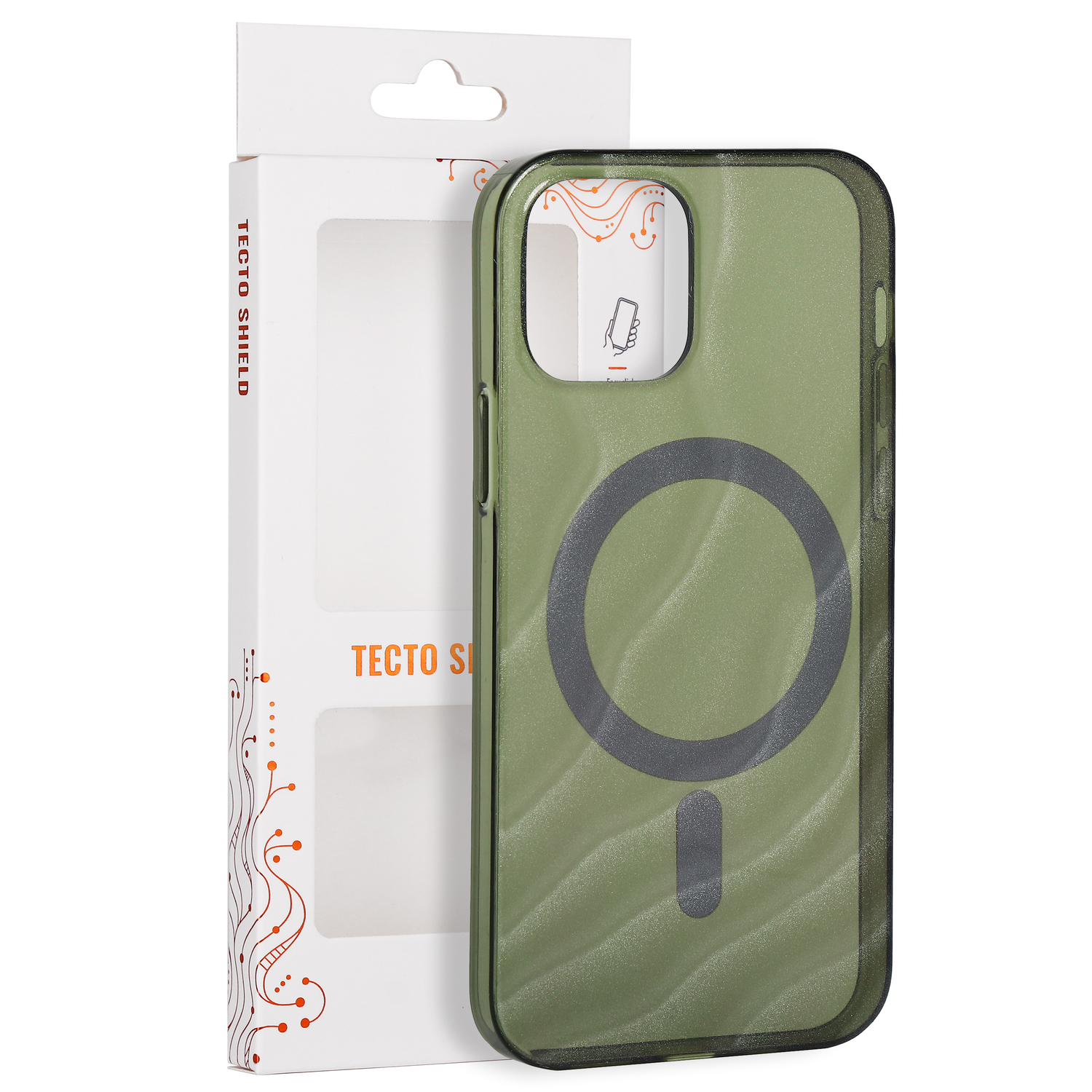 Tecto Shield Desert Mag -suojakuori mallille iPhone 12 / 12 Pro 6,1", tumman oliivinvihreä