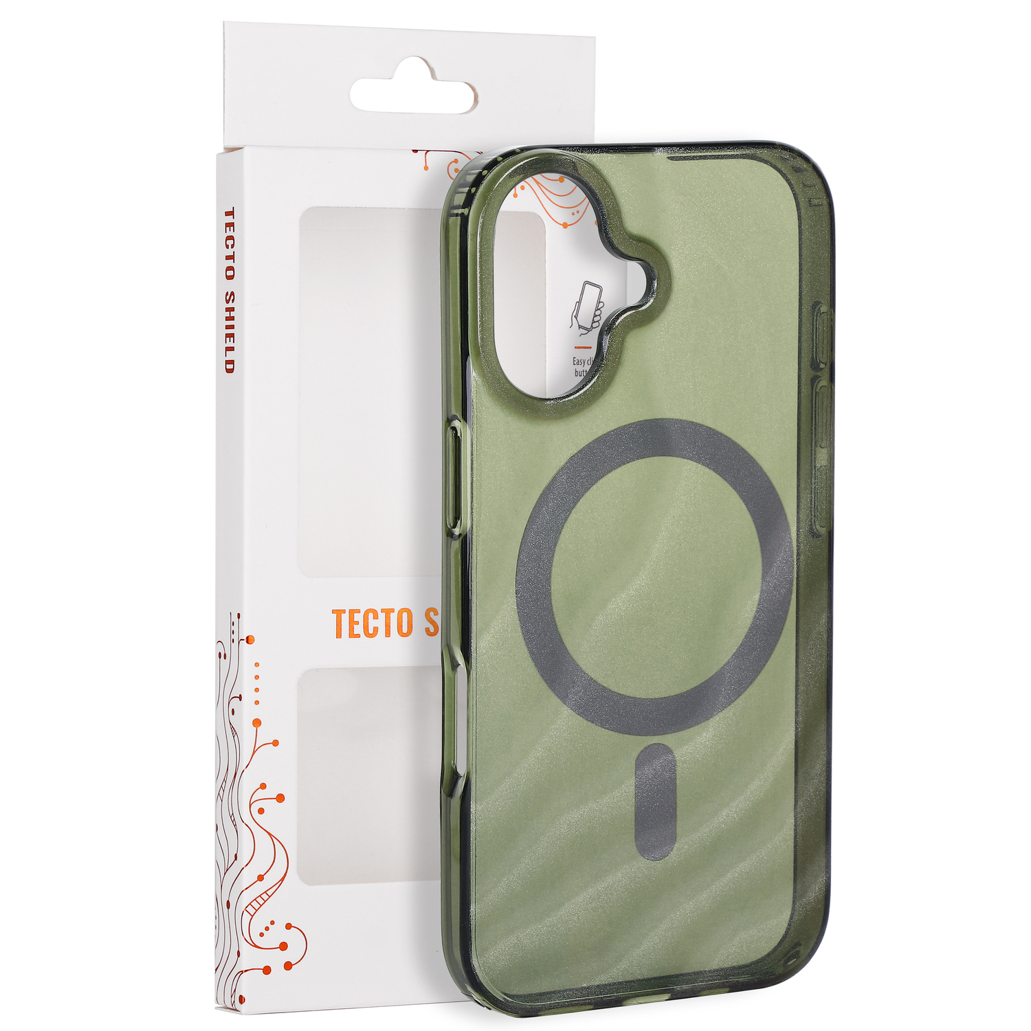 Tecto Shield Desert Mag -suojakuori mallille iPhone 17 6,3", tumman oliivinvihreä