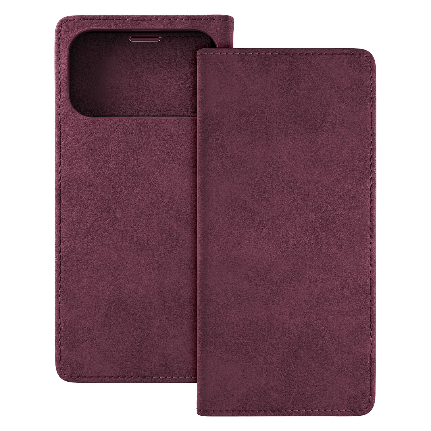 Viininpunainen TFO Smart Suede -lompakkokotelo – Apple iPhone 17 Pro Max- ja iPhone 18 Pro Max -puhelimille