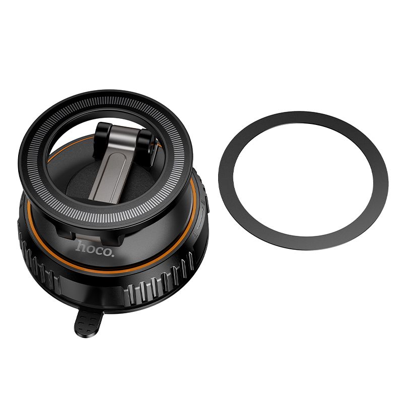 Musta imukupillinen Hoco H105 -autopuhelinteline, MagSafe-yhteensopiva