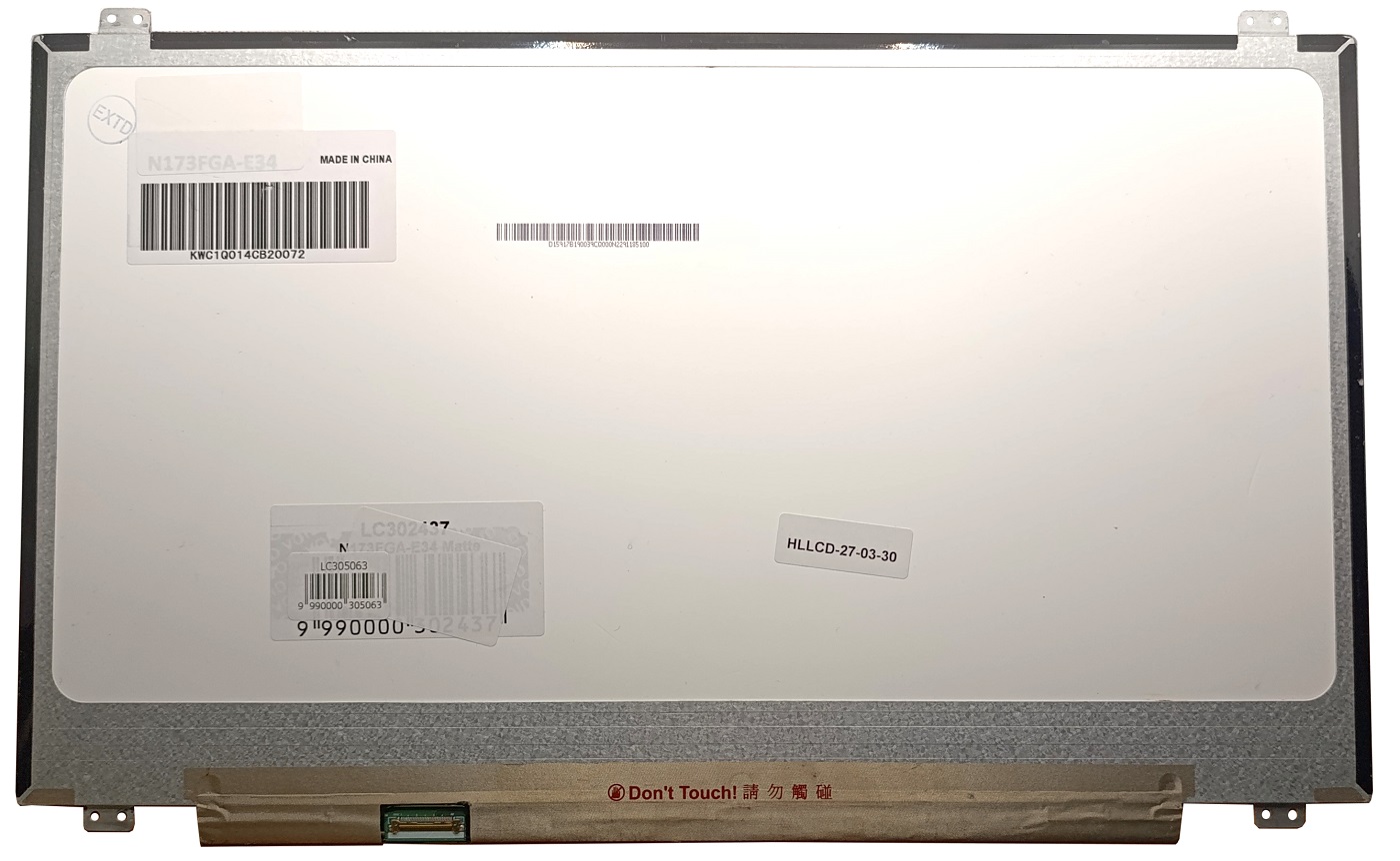 LCD-näyttö 17,3 tuumaa, 1600 × 900 HD+, SLIM, LED, matta, 30-nastainen liitin vasemmalla, A+