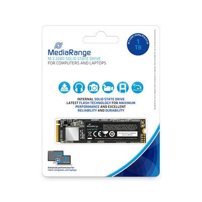 MediaRange S3100 MR1033 M.2 TLC SSD, 1 TB, kirjoitus 1800 MB/s, luku 2200 MB/s, TBW 400 TB, MTBF 150000 h