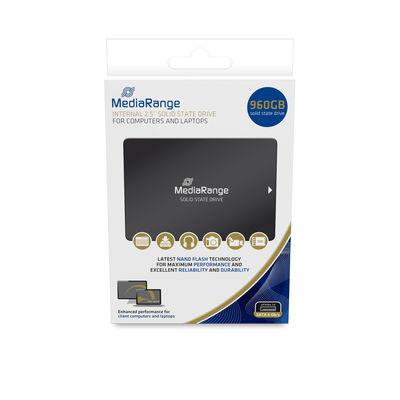 MediaRange MR1004 2,5" SSD, 960 GB, Serial ATA III, kirjoitus 480 MB/s, luku 550 MB/s, läpipainopakkaus
