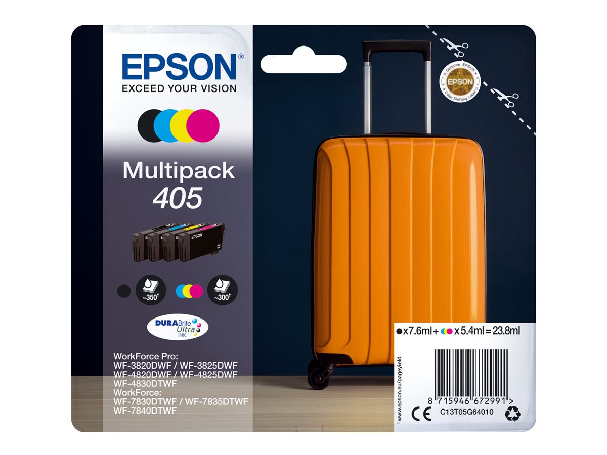 Epson 405 DURABrite Ultra -mustekasettipakkaus, 4 väriä