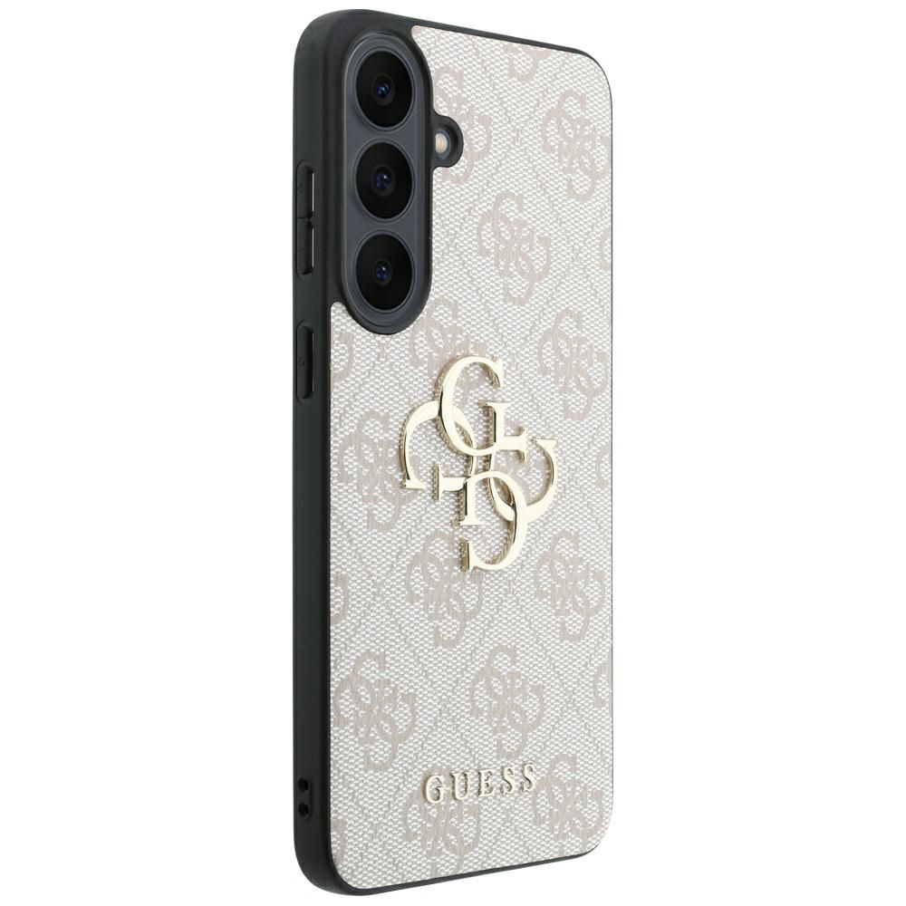 Guess Leather 4G Metal Logo -suojakuori Samsung Galaxy S26 FE – vaaleanpunainen