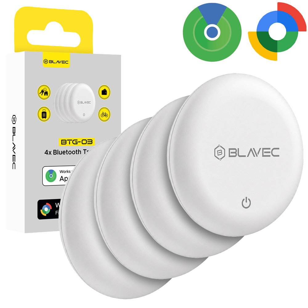 Blavec Tracker GPS Tag BTG-03 - Bluetooth Dual Apple & Android (BTBTG03-W4) white - 4 pieces