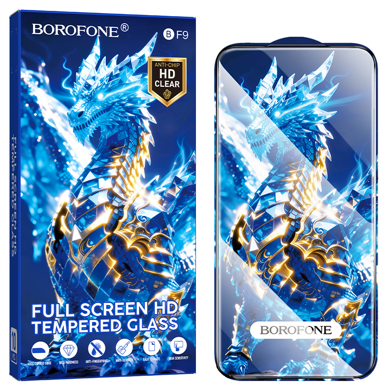 Borofone BF9 Armor karkaistu lasi näytölle, HD, mallille iPhone 17e/16e/14/13/13 Pro, 10 kpl